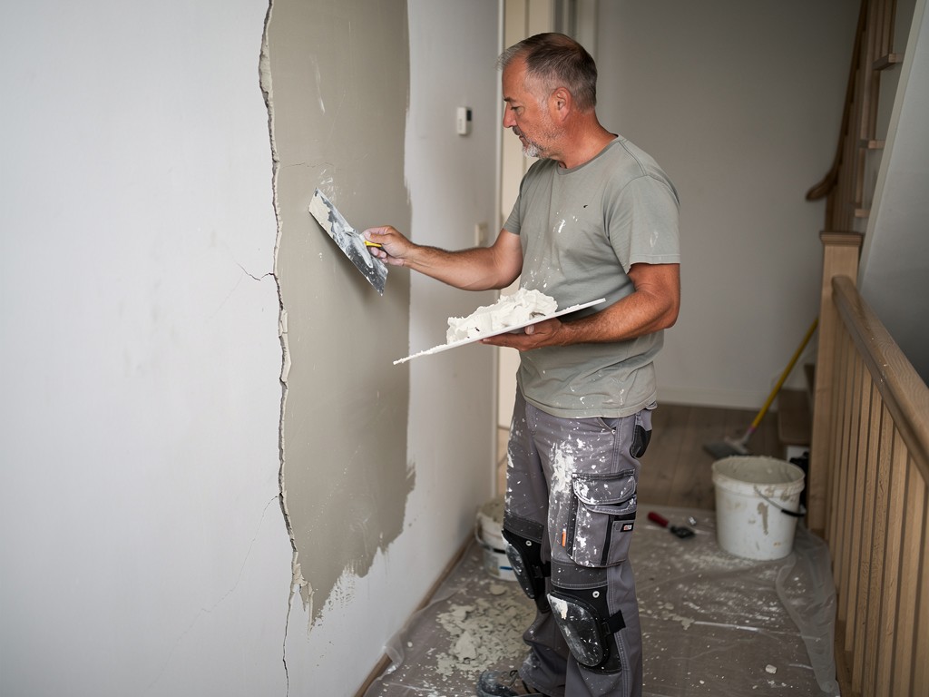 Illustratieve richting voor scheurherstel en renovatiegericht stukwerk